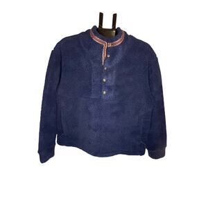 NWT Alpine Design Women's Medium 1/4 Snap Sherpa Pullover Navy